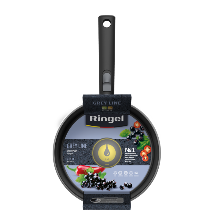Сковорода зі знімною ручкою Ringel Grey Line 28 см (7138159)