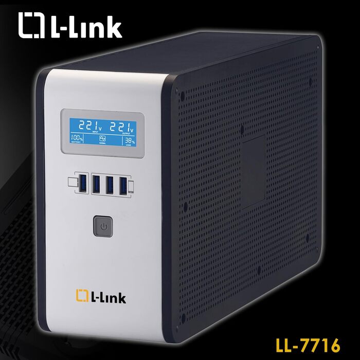 Блок живлення інтерактивної системи L-Link Sai 1600 ВА з РК-дисплеєм, чорний