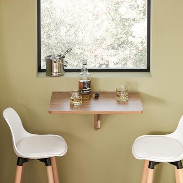 Настінний розкладний стіл SoBuy, розкладний обідній стіл, компактний кухонний стіл, компактний дизайн, розкладний стіл для невеликих приміщень, настінний стіл, 60x40 см, вінтажний FWT03-PF