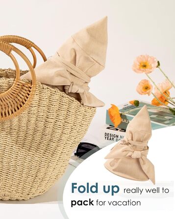 Жіночий капелюх Comhats з широкими полями, захист від сонця UPF 50, складний, літній пляжний капелюх, бавовна/льон 69045Хакі L