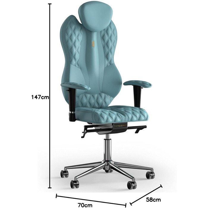 Ергономічне офісне крісло KULIK SYSTEM - Зручне та регульоване крісло з підтримкою спини та попереку Запатентований дизайн для зняття болю в спині та шиї Велика екошкіра - Sky Design Екошкіра - Design Sky