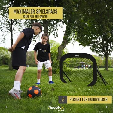 Дитячі футбольні ворота для саду комплект з 2 шт. з армованими склопластиковими стійками дитячі футбольні ворота, включаючи м&39яч, насос, анкер для землі та сумку для перенесення чорні дитячі футбольні ворота