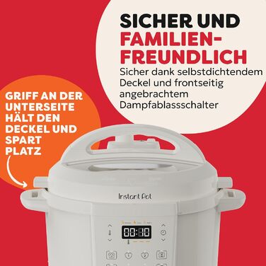 Мультиварка Instant Pot 7-в-1, 5.7 л Розумна скороварка, Slow Cooker, рисоварка, сотейник, йогуртниця, пароварка та підігрівач страв, колір Sea Salt White