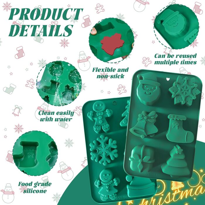 Силіконова форма з 2 елементів для випічки різдвяних тістечок Mein HERZ