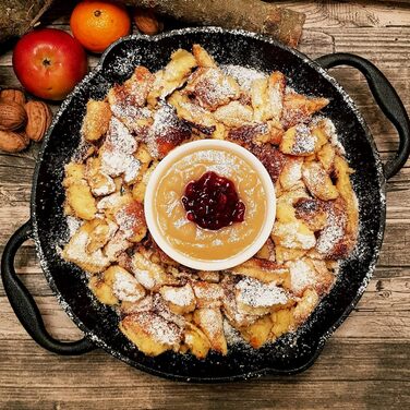 Чавунна сковорода-гриль BBQ-Toro I Чавунна сковорода з двома ручками і двома носиками I Сервірувальна сковорода I Сковорода (Ø 30