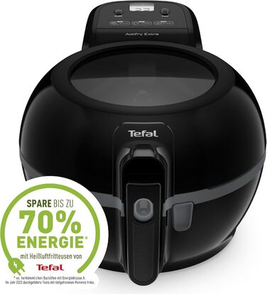 Екстра фритюрниця Tefal FZ7228 ActiFry Аерофритюрниця з важелем для перемішування, без струшування 1550 Вт 1,2 кг для 6 осіб Високошвидкісний повітряний потік Таймер енергозберігаючі Здорова фритюрниця без олії Чорний