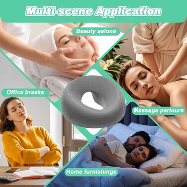 Масажна подушка з отвором для голови, масажний підголівник для ліжка, масажна подушка-колиска для обличчя, U-подібна подушка для обличчя з піни з пам&39яттю форми, подушка з повітропроникним отвором для столів, спа-салонів, салонів, масажних ліжок