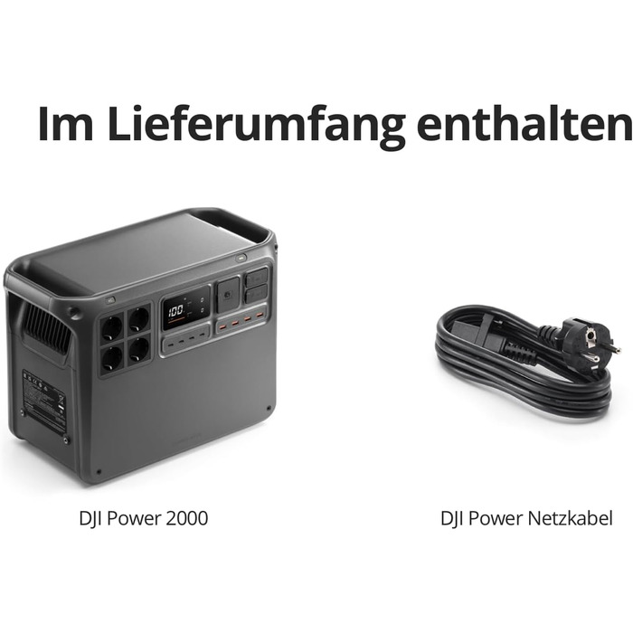 Портативна електростанція DJI Power 2000 2048 Втгод, сонячний генератор 3000 Вт, акумулятор LiFePO4, компактний розмір, заряджається від 0 до 80 за 45 хвилин, аварійний генератор живлення для дому, кемпінгу/кемперів/аварійного живлення