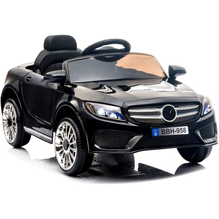 Ігровий будиночок дитячий електромобіль Cabrio GT, для дітей з USB LED, дитячий автомобіль (чорний)