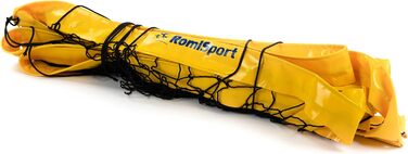 Професійна волейбольна сітка RomiSport для пляжного волейболу, 8,5 м, жовта, Всепогодна (для залів та вулиці)