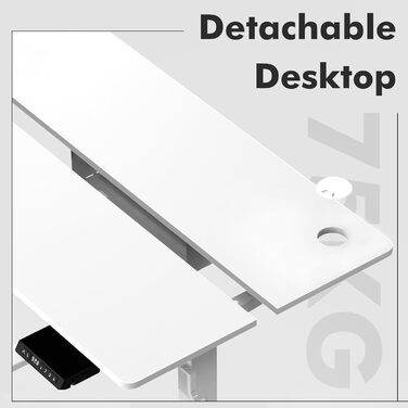 Стіл з регульованою висотою 140x70 см, швидка зарядка USB-A/Type C, електричний стіл з пам&39яттю нахилу та функцією відскоку (70119 см) 140x70 см білий