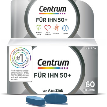 Таблетки Мультивітаміни Centrum For Him 50+, 60 шт.