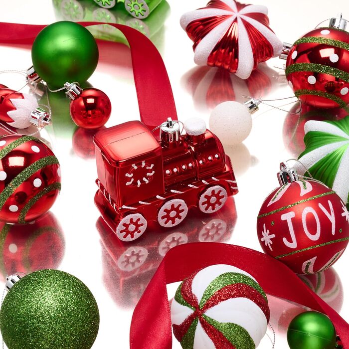 Набір ялинкові прикраси з верхівкою 50 предметів Valery Madelyn