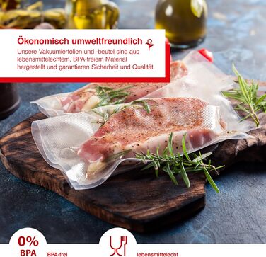 Рулони вакуумного пакувальника Solis 40 x 600 см для вакуумних пакувальників, 2 рулони для вакуумних пакетів для приготування та заморожування, нарізана за розміром та багаторазова вакуумна плівка, ідеально підходить для су-віду, 110 мкм, прозора