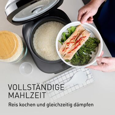 Рисоварка-пароварка Panasonic SR-DA152KXE, 1,5 л (8 чашок), Fuzzy-логіка, індикатор рівня води, BPA-free, режим підігріву, відкладений старт, чорна