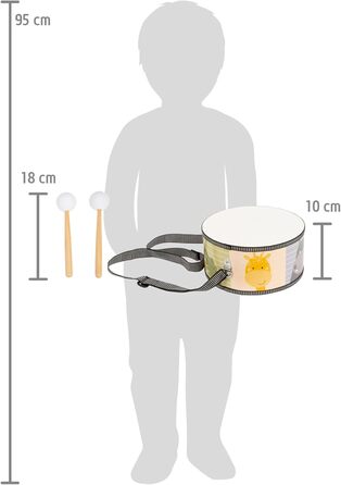 Маленький барабан Colorful Wilderness з мотивами тварин і дерев&39яними паличками, для дітей від 3 років, 11952, зелений