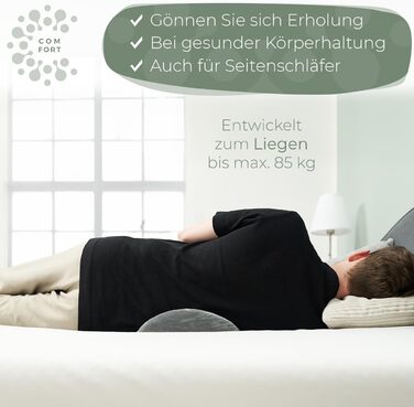 Ергономічна подушка для поперекової опори WELL B4 для ліжка та дивана - Поперекова опорна подушка для підтримки спини лежачи - Подушка для лордозу поперекового відділу хребта - Подушка для підтримки спини, Поперекова опорна подушка - СІРА