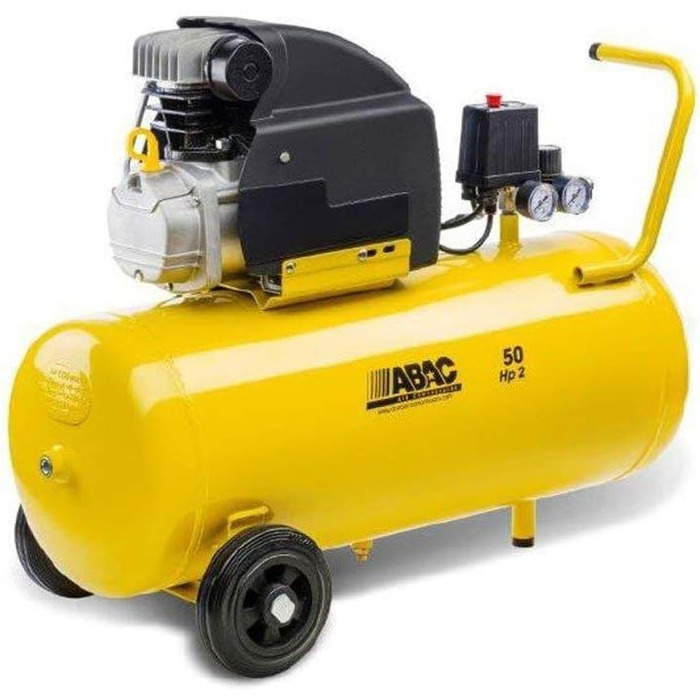 Повітряний компресор ABAC MONTECARLO B20 BASELINE, 50-літровий повітряний компресор, подвійний манометр, макс. тиск 8 бар, впорску