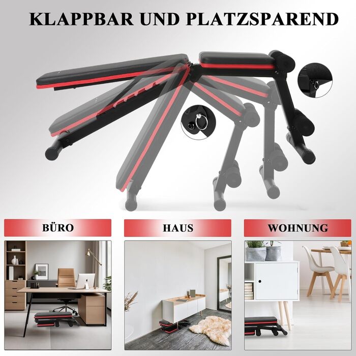 Складана регульована багатофункціональна похила лава для силових тренувань ISE, тренажер для м&39язів живота з 7-позиційною регульованою спинкою для тренування всього тіла, домашній тренажер для живота, лава для сидячих пресів 5902