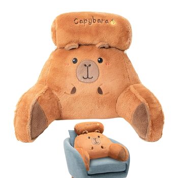 Подушка для читання капібара, плюшева подушка капібара з підлокітником, подушка для читання на ліжку, підтримка спини, м&39яка, зручна подушка для читання, подушка для спини для розслаблюючої роботи, перегляду телевізора, 60*40 см