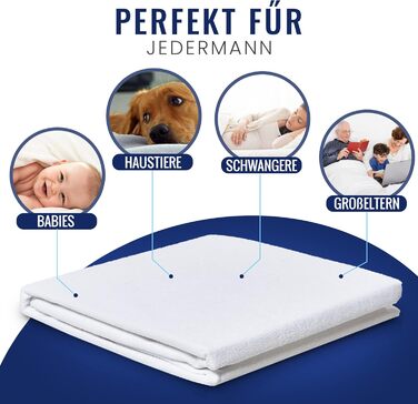 Наматрацник 120x200 см, водонепроникний та повітропроникний, виготовлений з бавовни (Oeko-TEX Standard 100), забезпечує захист матраца та вологи, служить наматрацником, можна прати при температурі 60C. 120 x 200 см