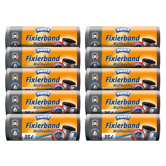 Пакетів для сміття Swirl з кріпильною стрічкою, кожен об&39ємом 35 літрів / пакети для сміття / пакети для сміття / пакети зі шнурком, 10