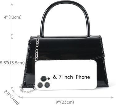 Жіноча вечірня сумка Milisente зі штучної лакованої шкіри для весілля, маленька сумочка-клатч з ланцюжком через плече, чорна