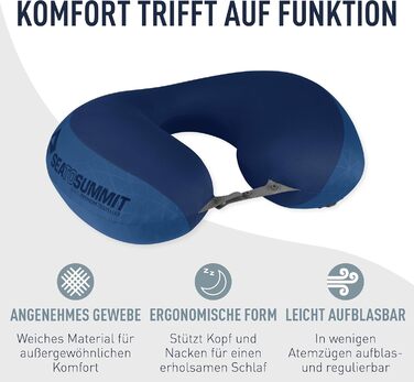 Поперекова опорна подушка Aeros преміум-класу - Надувна опорна подушка - Полегшення для попереку - Тканина 50D поліестеру - Компактна дорожня сумка - Робота, подорожі та поїздки на машині - Темно-синій - 93 г