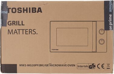 Мікрохвильова піч Toshiba MW2-MG20PF(BK)/GE 800 Вт з хрустким грилем і функцією комбінованого приготування, 5 рівнів потужності, потужність гриля 1000 Вт, чорний гриль 20 л чорний