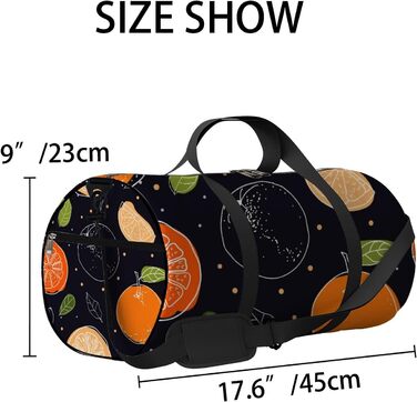Спортивна сумка для фітнесу, йоги та танців, дорожня сумка для вихідних, помаранчевий принт на чорному фоні, сумка-месенджер для жінок та чоловіків