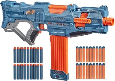 Моторизований бластер Nerf Elite 2.0 Turbine CS-18, 36 дротиків Nerf, магазин на 18 дротиків, тактичні рейки, точка кріплення