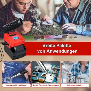 Акумуляторний паяльник для батареї Milwaukee M18 18V, швидке нагрівання, електрична цифрова LCD паяльна станція з USB і Type-C пор