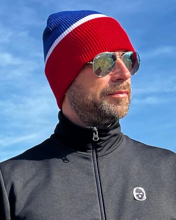 Шапка/Балконний Troublemaker 2 в 1 Синій Білий Червоний Смугастий Маска Шапка Балаклава Ультрас Лижні Хулігани