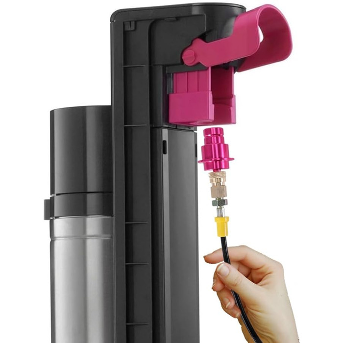 Шланг високого тиску ASOFTY Co2 1,5 м з манометром 3000 фунтів на квадратний дюйм, сумісний з Sodastream Duo, Crystal 3.0, Gaia, Art і Terra, підтримка більшого газового балона CO2 з бар'єром зворотного потоку Універсальний тип - з манометром