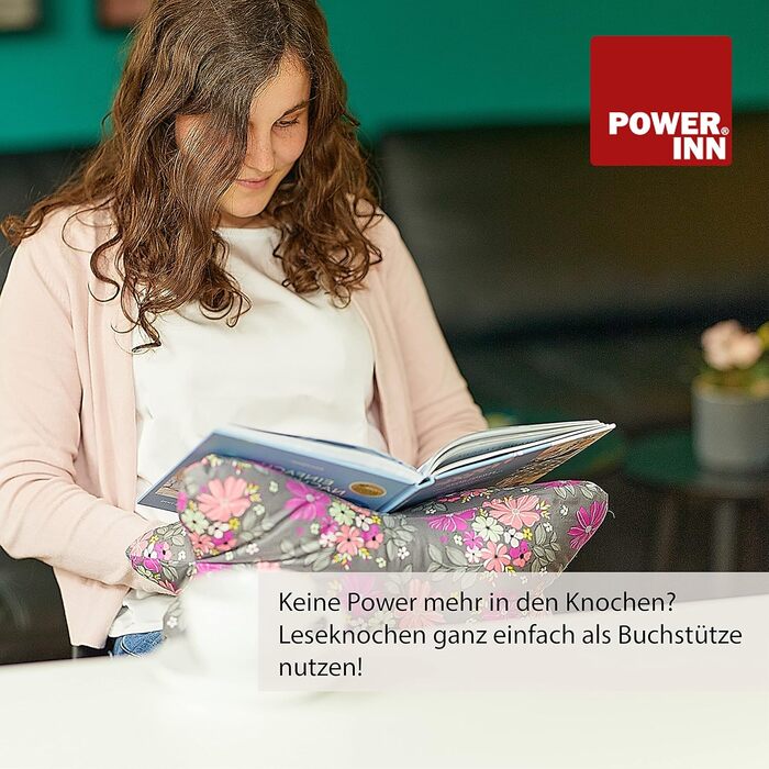 Велика подушка для читання, приблизно 44x23 см Подушка для шиї, яку можна використовувати як підставку для книги та як подушку для читання Можна прати при 60C, виготовлена з високоякісної дизайнерської тканини з принтом, 100 бавовна (бавовна, сіро-білий к