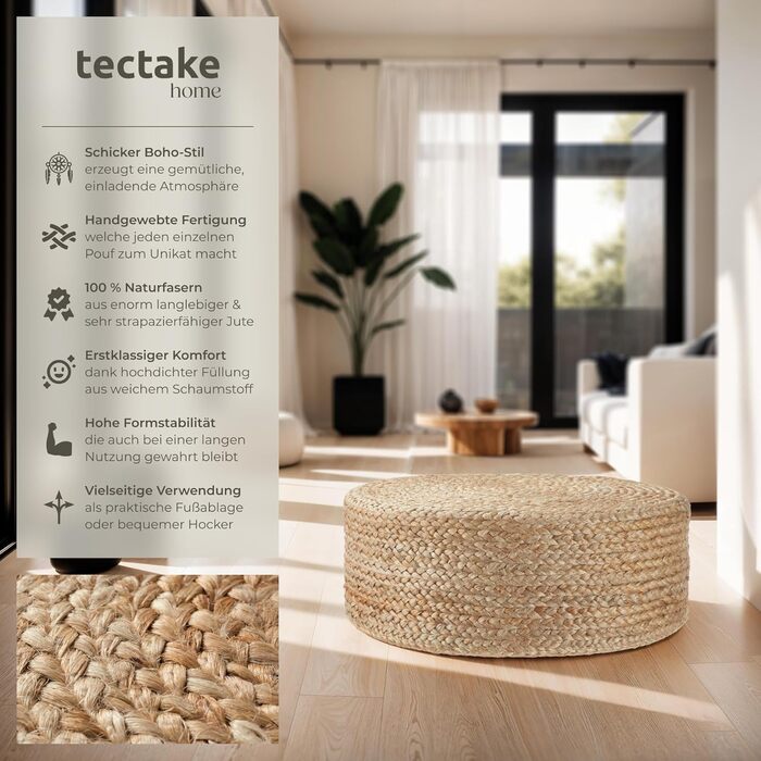 Пуф ручної роботи з джуту в стилі бохо, круглий табурет, меблі для декору кімнати, подушка на підлогу, подушка на сидіння на підлогу, пуф-табурет, м&39який табурет, крісло-мішок, табурет для сидіння, подушка на сидіння на підлогу - Ellipse