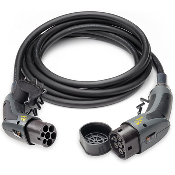 Метровий зарядний кабель типу 2, сумісний з усіма електромобілями та PHEV, зарядний кабель типу 2 22 кВт, 3-фазний, 32 А, сертифік