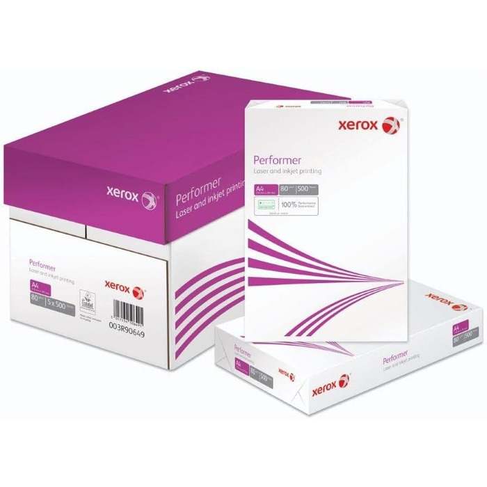 Багатофункціональний папір Xerox Performer, 80 г м, А4, 1 картка, 5 пачок, 2 500 аркушів 003R90649 білий 1 картон Відповідь 4