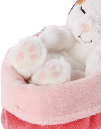 М'яка іграшка NICI Сплячі кошенята, кремового кольору, у рожево-червоному кошику (12 см)