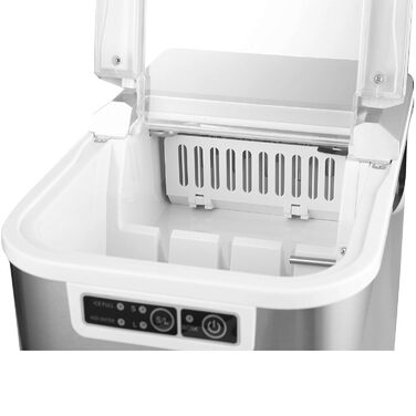 Машина для виробництва кубиків льоду з нержавіючої сталі Льодогенератор 12 кг за 24 години Місткість 2,2 літра Машина для морозива Кубики льоду Льодогенератор Льодогенератор