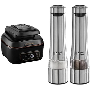 Набір Мультифункціональна аерофритюрниця Russell Hobbs SatisFry XL 5,5л AirFryer, гриль та мультиварка 26520-56 та електричні млинки для солі та перцю (набір з 2 шт.) 23460-56