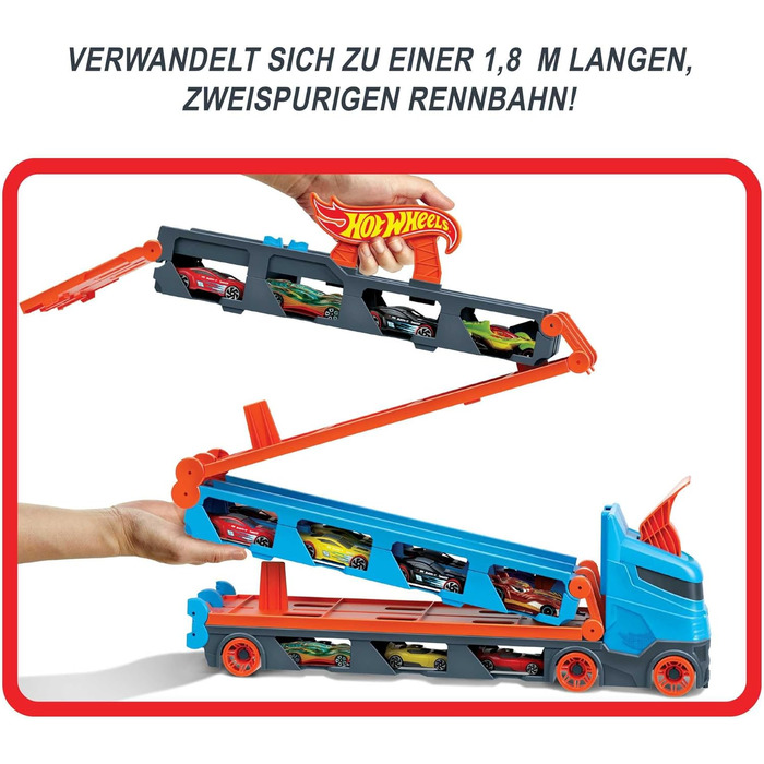 Гоночна траса 21 до транспортера, включаючи 3 іграшкові машинки, з подвійним стартером, функцією тригера та перемикачем, місцем дл