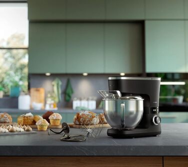 Кухонний комбайн Philips серії 7000 - 5,5 літрів, 1000 Вт, 8 швидкостей, технологія ProKimad, рецепти, світлодіодний розумний таймер, гачок для тіста, вінчик і вінчик (HR7962/01)