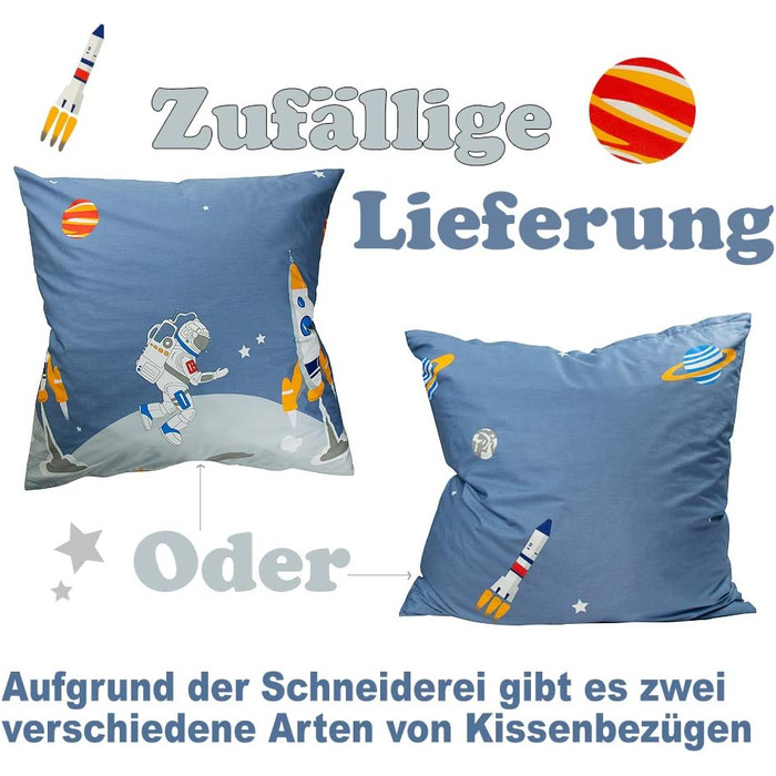 Дитяча постільна білизна 135x200 Постільна білизна для дітей хлопчиків з малюнком космонавта і ракети 100 бавовна 80x80см Наволочк