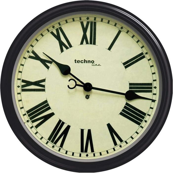 Кварцовий настінний годинник Techno Line WT 7050, 50см x 13см, чорний