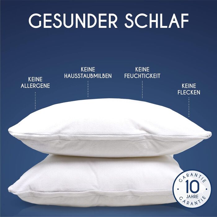 Наволочка водонепроникна 80 x 80 см - 100 бавовняна тканина - сертифікована Oeko Tex - 2 шт. и Протектор для подушки із застібкою