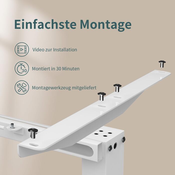 Регульований по висоті письмовий стіл 120x80 см з USB-портом для зарядки, 3 елементами управління пам'яттю і технологією захисту в