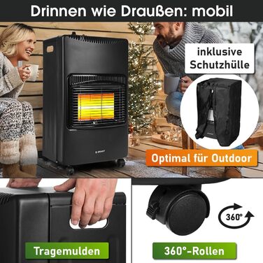 Газовий обігрівач BRAST Керамічний вулкан 4200 Вт 3 режими нагріву У комплекті захисний чохол, регулятор тиску зі шлангом та індикатор рівня заповнення Складаний та портативний Для газових балонів до 15 кг Газовий обігрівач, радіаційний обігрівач