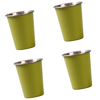 Елементні портативні чашки з нержавіючої сталі для кави, молока, пива, штабельовані кемпінгові чашки для води для подорожей на свіжому повітрі та походів, штабельовані кемпінгові посуди для води та столового посуду для походів, 4-