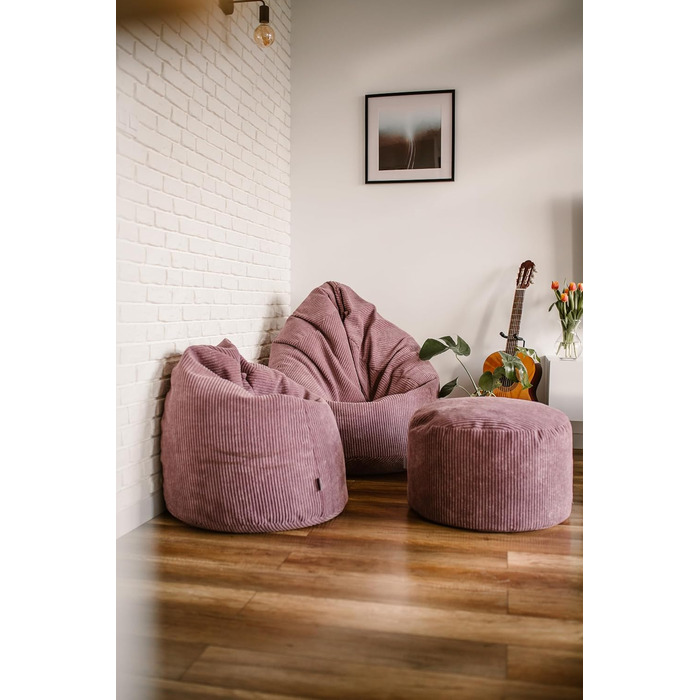 Ігровий пуф-мішок Chilly Pilley Cord, водонепроникний, знімний чохол з наповнювачем EPS, кругла подушка для сидіння для дітей та дорослих, багато кольорів на вибір (бірюзовий)